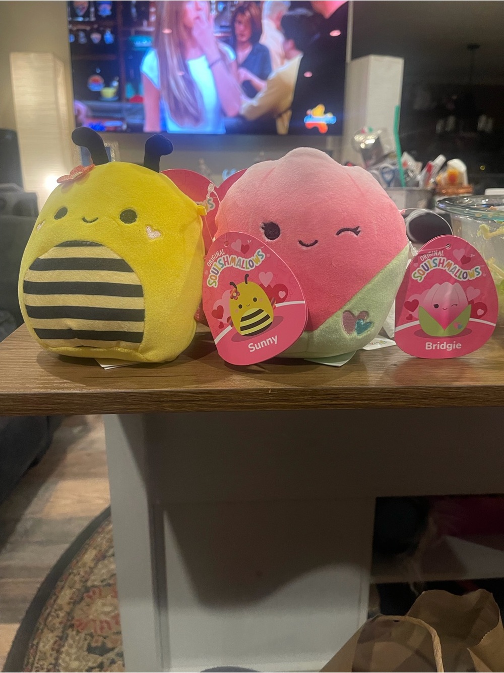 Valentines Squishmallows Sunny Bee & Bridgie Flower Plush lot